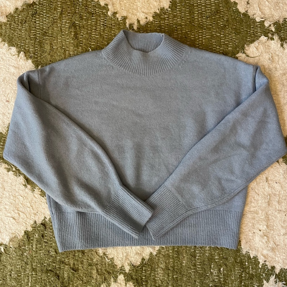 & Other Stories Mock Neck Sweater — Size Small, Light Blue